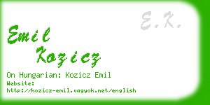 emil kozicz business card